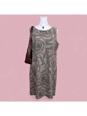 90s floral rose whimsygoth midi shift dress